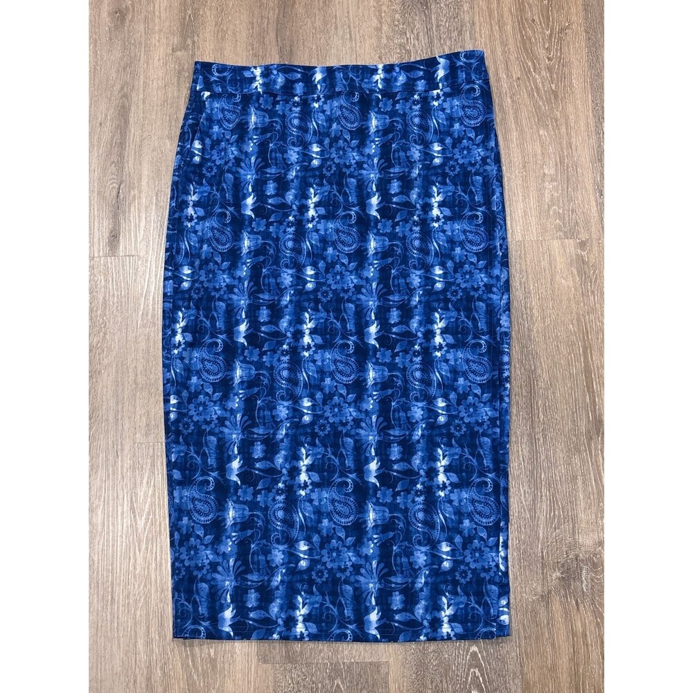 Ripskirt Hawaii Maxi Wrap Skirt Blue Floral Pockets Stretch XL